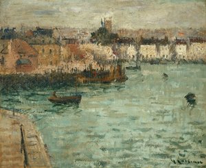 Framför hamnen i Dieppe; Före Dieppe Gate, 1918-1920 av Gustave Loiseau