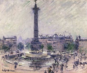 Paris, Place de la Bastille, ca 1922 av Gustave Loiseau