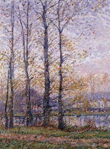 The Banks of the Oise vid Precy; Les Bords de l"Oise a Precy, av Gustave Loiseau