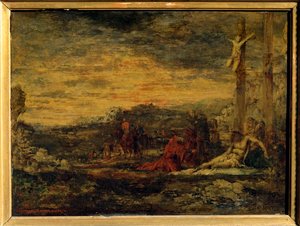 Calvary (målning på trä) av Gustave Moreau