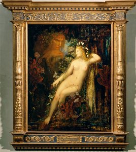 Kvinnlig naken (målning på duk) av Gustave Moreau