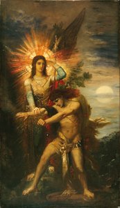 Jakob och ängeln av Gustave Moreau