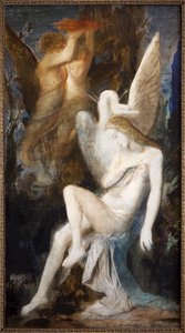 Leda och svanen (olja på duk) av Gustave Moreau