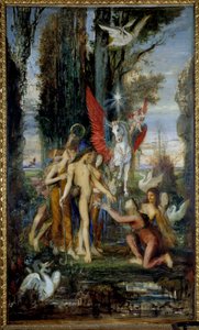 Den grekiske poeten Hesiode (700-talet f.Kr.) och muserna Målning av Gustave Moreau (1826-1898) 1800-talet, 263 x 155 cm Paris, Musee Gustave Moreau av Gustave Moreau
