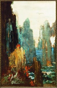 Sirenerna (målning på duk) av Gustave Moreau