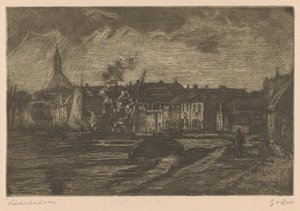 Leidschendam (originaltitel på objekt) av Gustave van der Does (signed by artist)