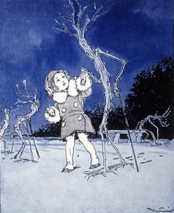Illustration till "La storia di Peter Pan", fabel av James Matthew Barrie (JM eller J.M. Barrie av Gustavo Gustavino Rosso