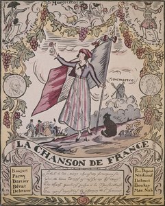 Allegory of French Song (färg litho)