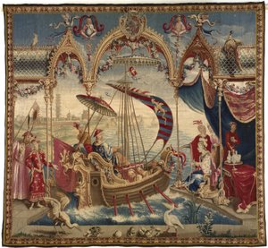 Kejsarens segling, från The Story of the Emperor of China, 1716-22 av Guy Louis Vernansal