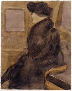 Gammal kvinna i spårvagn av Gwen John