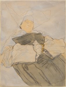 Sovande nunna, ca 1916-18 (Kol, akvarell och gouache) av Gwen John
