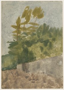 Träd (akvarell, gouache och blyerts på papper) av Gwen John