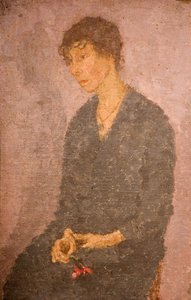 Kvinna som håller en blomma, 1908-1922.