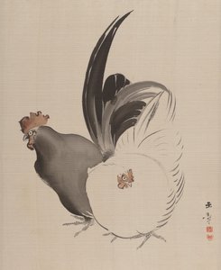 Cock and Hen, 1887-92. av Gyokusho Kawabata