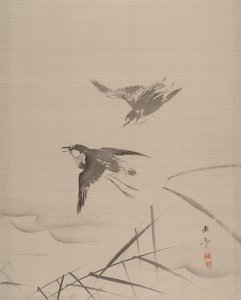 Småfåglar och bambu, 1887-92. av Gyokusho Kawabata