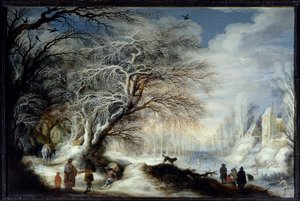 Vinterlandskap. Målning av Gysbrecht Lytens