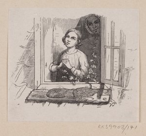 Illustration för "Fem från en ärtskida" i H.C. Andersen, "Sagor och berättelser", volym 2 av H.P. Hansen