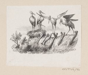 Illustration till "Storkarna" i H.C. Andersen, "Sagor och berättelser", volym 1 av H.P. Hansen