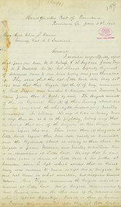 Letter from H. T. Reid, headquarters, Post of Providence, Louisiana, to Brigadier General Elias S. Dennis, June 22, 1863 av H.T. Reid