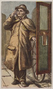 Cabman (färg litho)