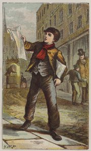 Tidningspojke (färg litho)