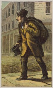Old Clothesman (färg litho) av H.W. (after) Petherick