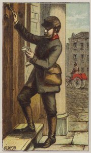 Postman (färg litho) av H.W. (after) Petherick