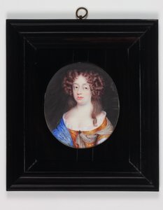 Frances Pierrepont, hertiginna av Newcastle (akvarell på elfenben)