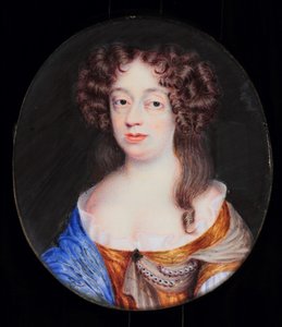 Frances Pierrepont, hertiginna av Newcastle (akvarell på elfenben)