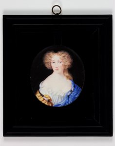 Lady Margaret Cavendish, efteråt hertiginnan av Newcastle (akvarell på elfenben)