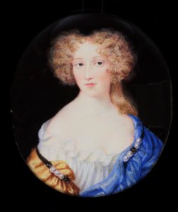 Lady Margaret Cavendish, efteråt hertiginnan av Newcastle (akvarell på elfenben)