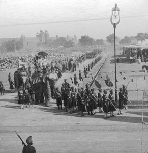 Maharajahs rundar Jumma Muisjid, Delhi, Indien, 1913.