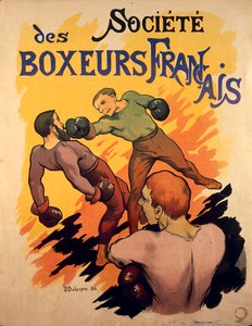 Societe des Boxeurs Francais, franska boxares reklamillustration av Delaspre