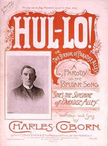 Framsida av partituret till "Hul-lo", eller "The Terror of Paradise Alley", skrivet av Charles Coborn.