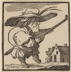 Hunchback spelar en lut av H. Numan after Jacques Callot