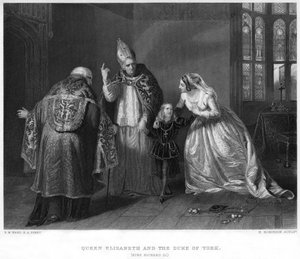 Drottning Elizabeth och hertigen av York kung Richard III, 1800-talet.