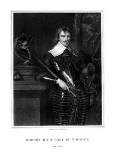 Robert Rich, 2:e earl av Warwick, engelsk kolonialadministratör, 1827 av H. Robinson