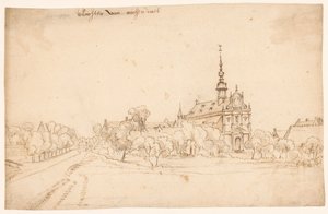 Klostret Roosendael i Walem, mellan träd av H. van Wel (attributed to)