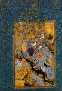 Folio från Mantiq al-Tayr Fåglarnas språk, av Attar, c1600. av Habib Allah