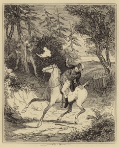 Ludditerna skjuter Mr Horsfall (gravyr) av Hablot Knight (1815 92) (after) Browne