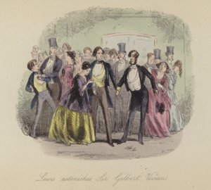 Illustration för Lewis Arundel eller The Railroad of Life av Frank E Smedley (färgad gravyr) av after Hablot Knight Browne