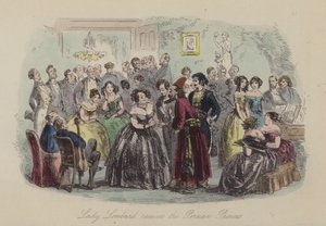 Illustration för Lewis Arundel eller The Railroad of Life av Frank E Smedley (färgad gravyr) av after Hablot Knight Browne