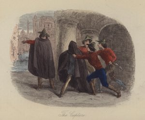 Illustration för Lewis Arundel eller The Railroad of Life av Frank E Smedley (färgad gravyr) av after Hablot Knight Browne