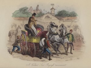 Illustration för Lewis Arundel eller The Railroad of Life av Frank E Smedley (färgad gravyr) av after Hablot Knight Browne