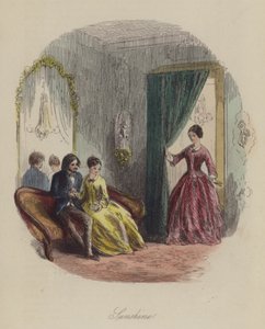 Illustration för Lewis Arundel eller The Railroad of Life av Frank E Smedley (färgad gravyr) av after Hablot Knight Browne