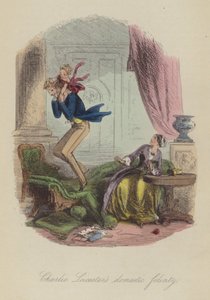 Illustration för Lewis Arundel eller The Railroad of Life av Frank E Smedley (färgad gravyr) av after Hablot Knight Browne