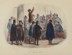 Illustration för Lewis Arundel eller The Railroad of Life av Frank E Smedley (färgad gravyr) av after Hablot Knight Browne