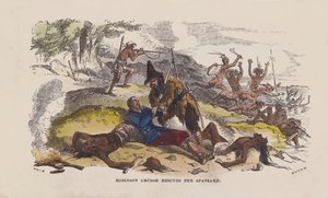 Robinson Crusoe räddar spanjoren (färgad gravyr) av after Hablot Knight Browne
