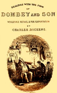 Dombey & Son av Charles Dickens. Titelsida av Hablot Knight Browne