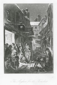 Londons gator: Asylum för de bostadslösa (gravyr)